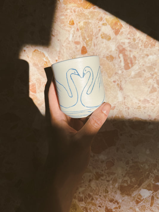 The Ritual Tumbler- Swans on a New Moon