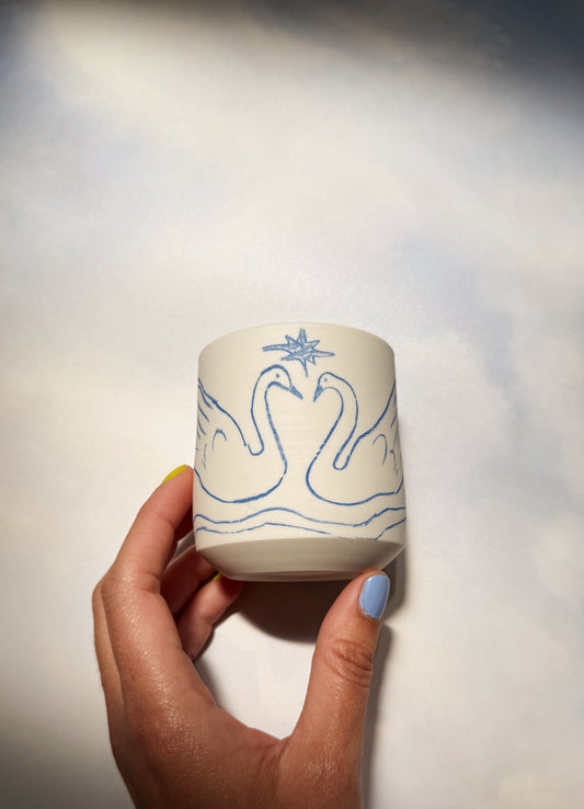The Ritual Tumbler- Swans on a New Moon